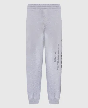 Alexander McQueen Gray joggers with graffiti logo print