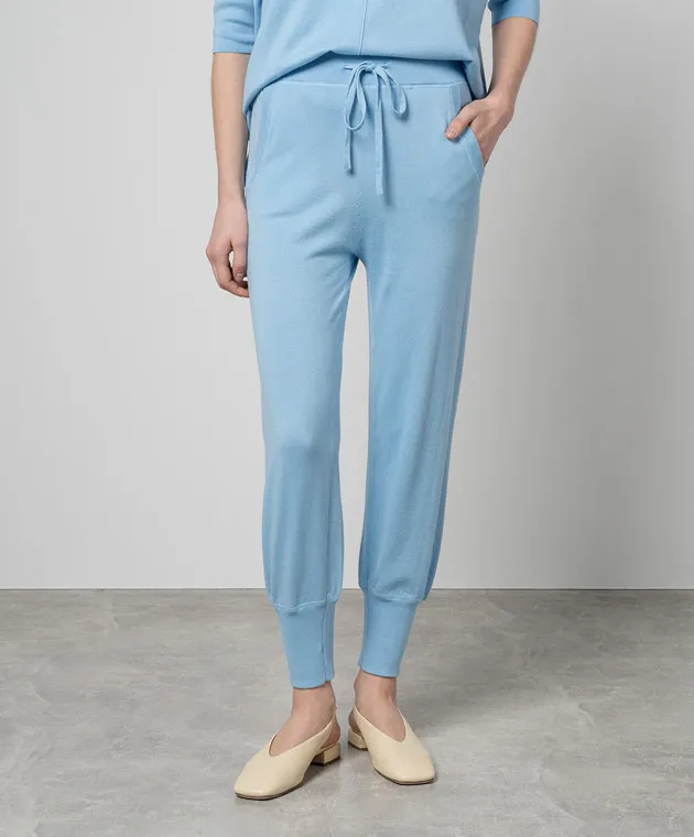 Allude Blue joggers with silk and cashmere