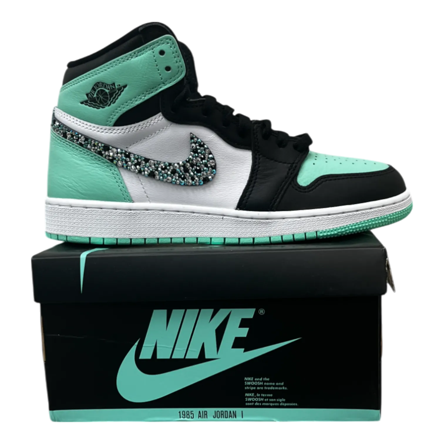 Aqua Shine: Crystallized Custom Sneakers GS AFD1437-130A