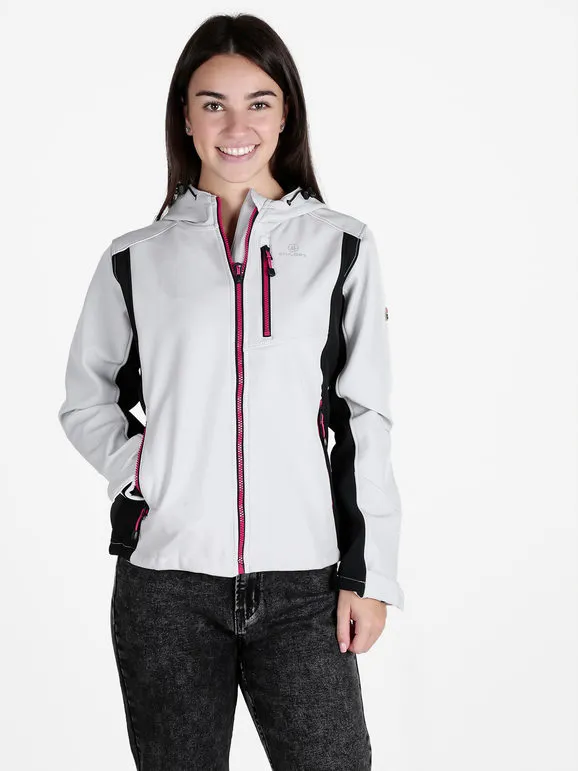 Athl Dpt Chaqueta de mujer impermeable bicolor con capucha e interior polar