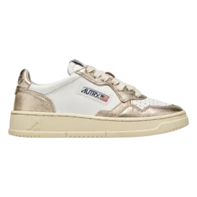 AUTRY Medalist Low Sneakers in Leather Bicolor White and Platinum for Women AULW-WB16