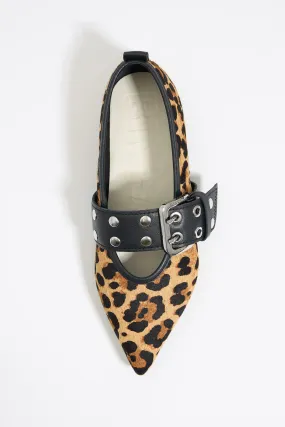 Bailarina tachas pelo print Leopardo