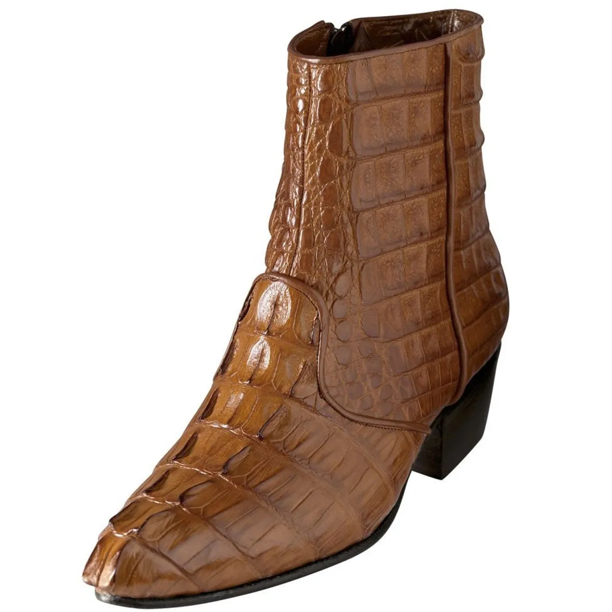 Botines Charros de Cola de Cocodrilo Original Color Cognac