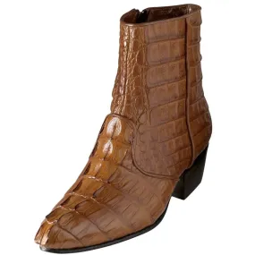 Botines Charros de Cola de Cocodrilo Original Color Cognac