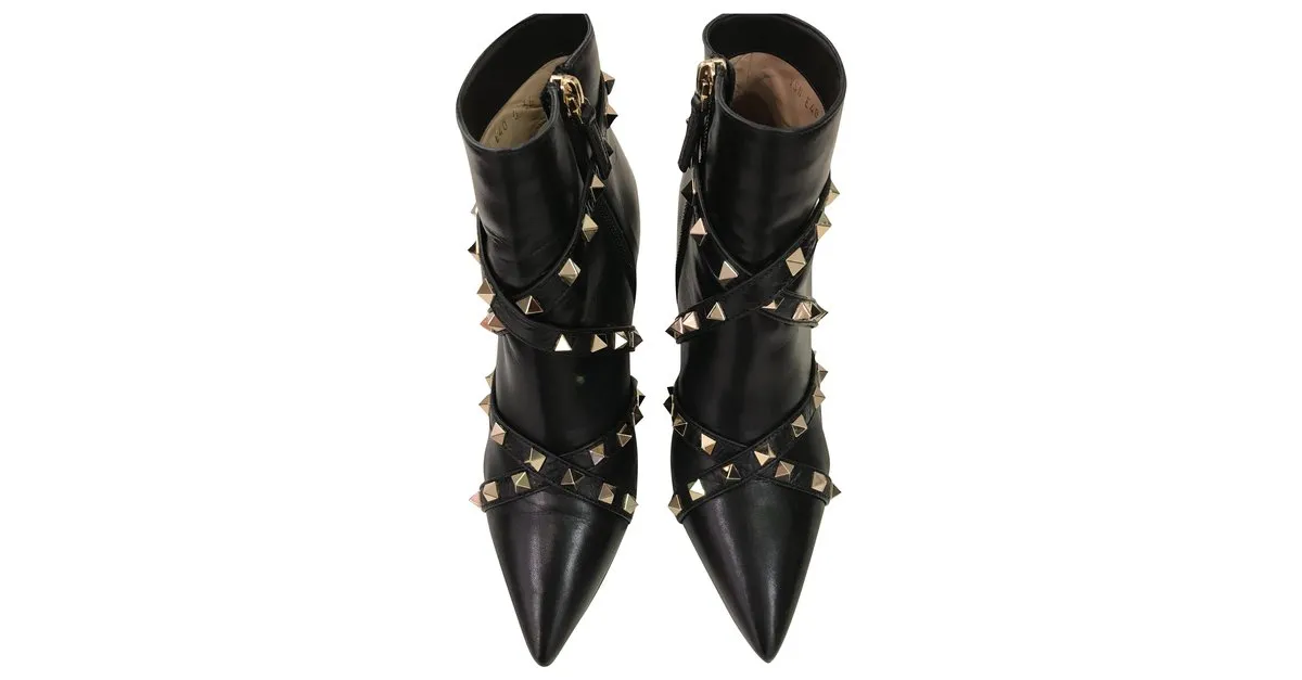 Botines Valentino Rockstud Negro 