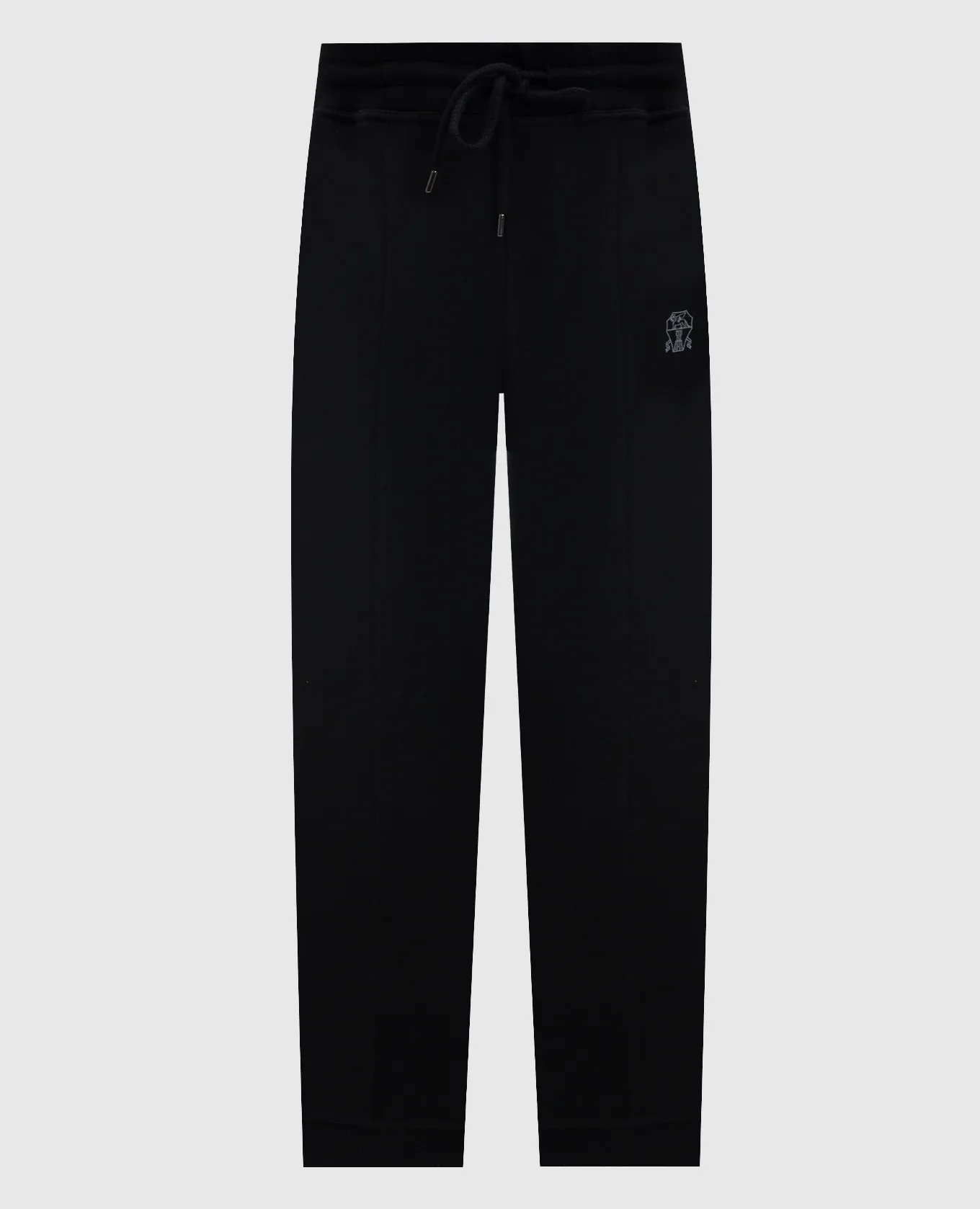 Brunello Cucinelli Black cashmere joggers with logo patch