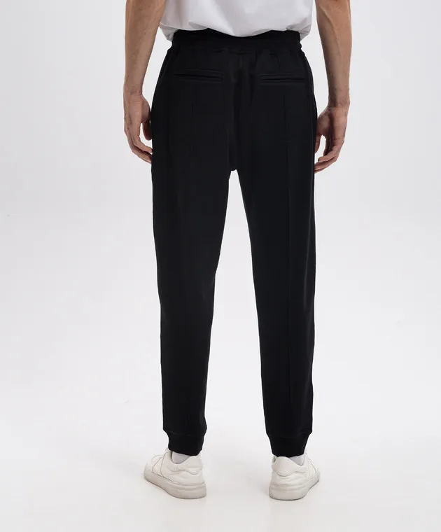 Brunello Cucinelli Black cashmere joggers with logo patch