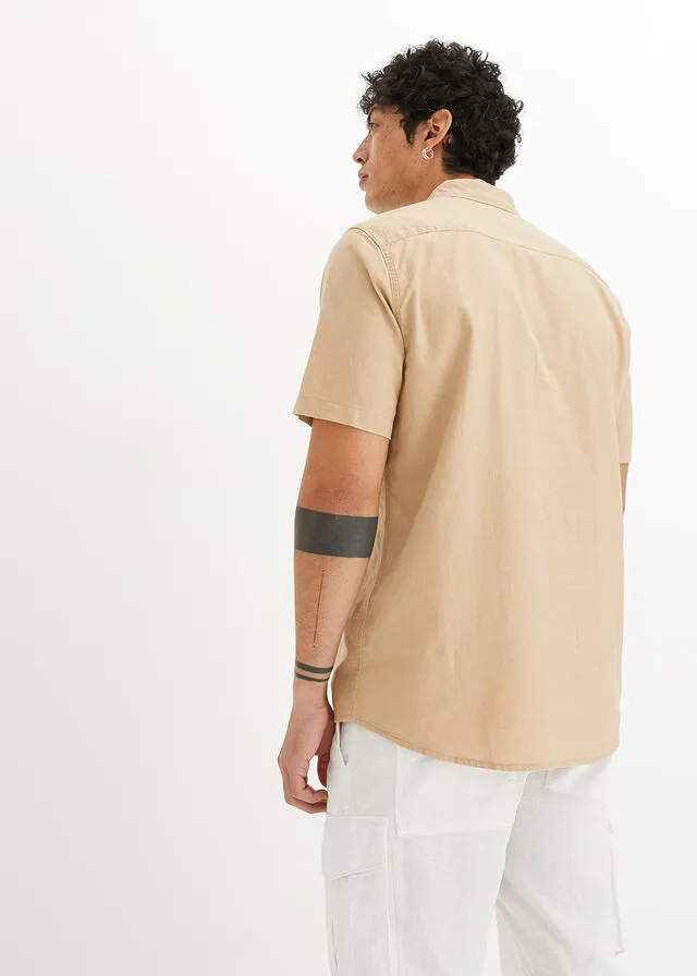 Camisa de manga corta Beige pardo