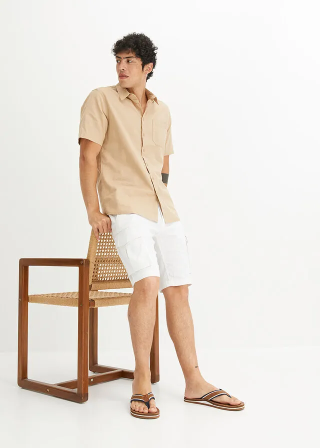 Camisa de manga corta Beige pardo