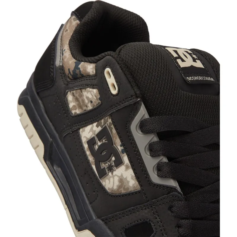 DC Shoes Stag Black / Grey / Brown camo bulky skate sneakers