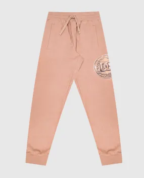 Dolce&Gabbana Beige joggers with a coin print