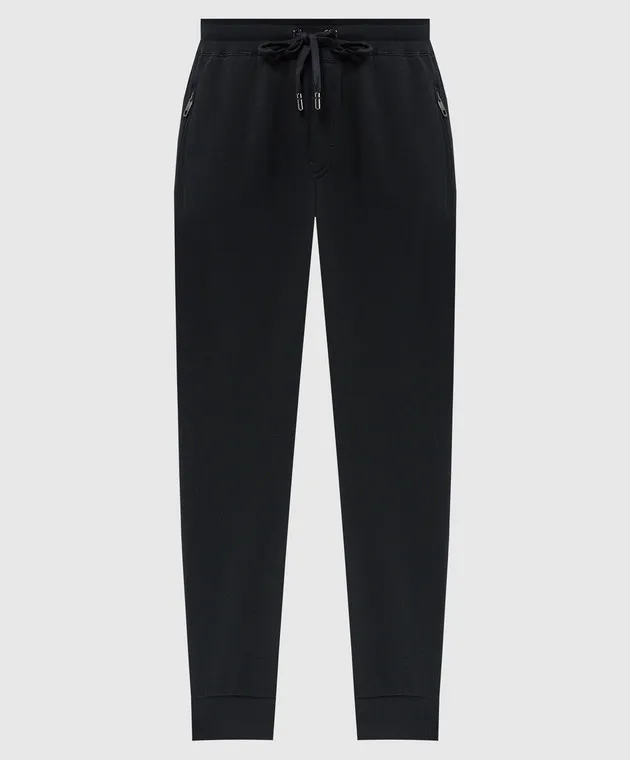 Dolce&Gabbana Blue joggers with metallic logo