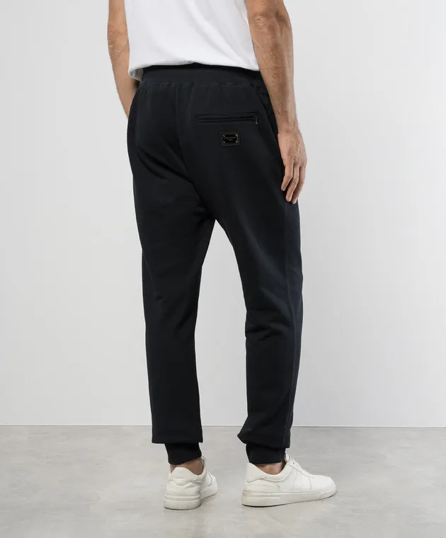 Dolce&Gabbana Blue joggers with metallic logo