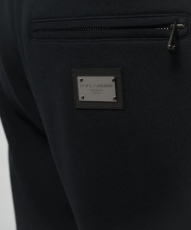 Dolce&Gabbana Blue joggers with metallic logo