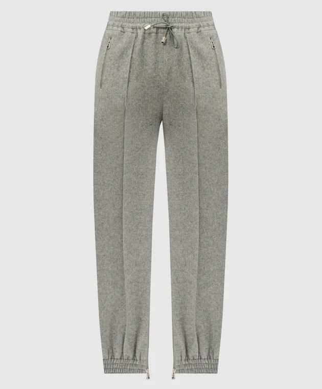 Ermanno Scervino Gray melange joggers with wool