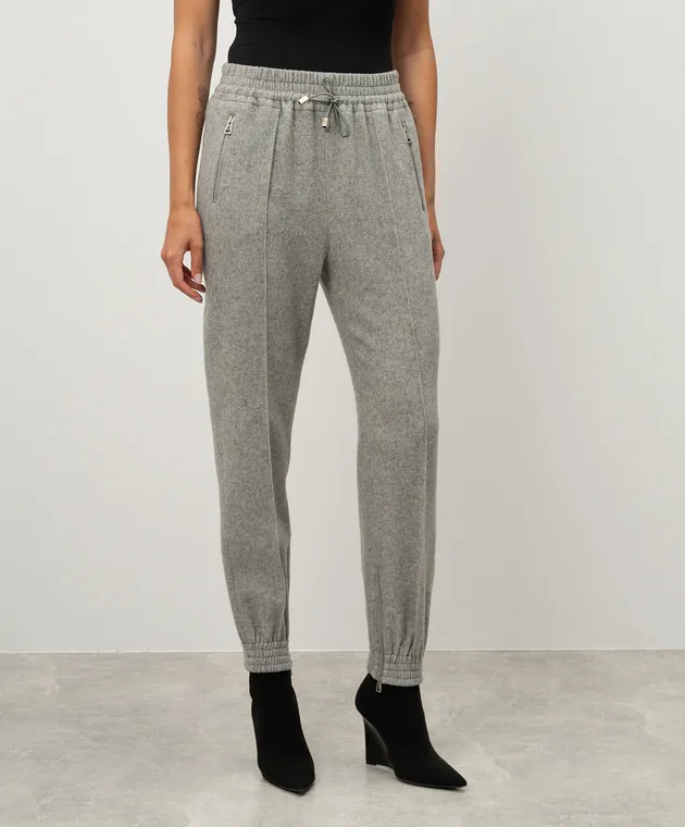 Ermanno Scervino Gray melange joggers with wool