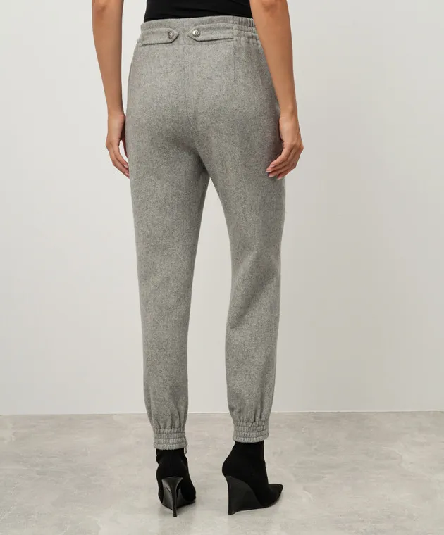 Ermanno Scervino Gray melange joggers with wool