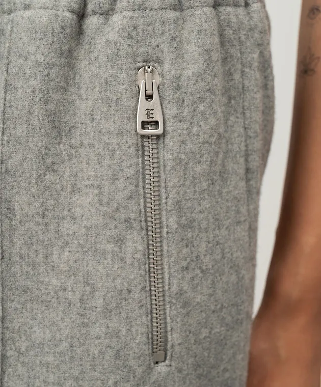 Ermanno Scervino Gray melange joggers with wool