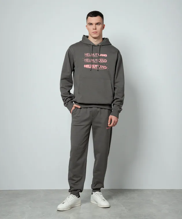 Helmut Lang Gray joggers with logo print