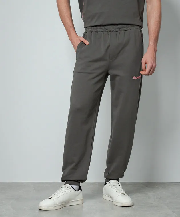 Helmut Lang Gray joggers with logo print