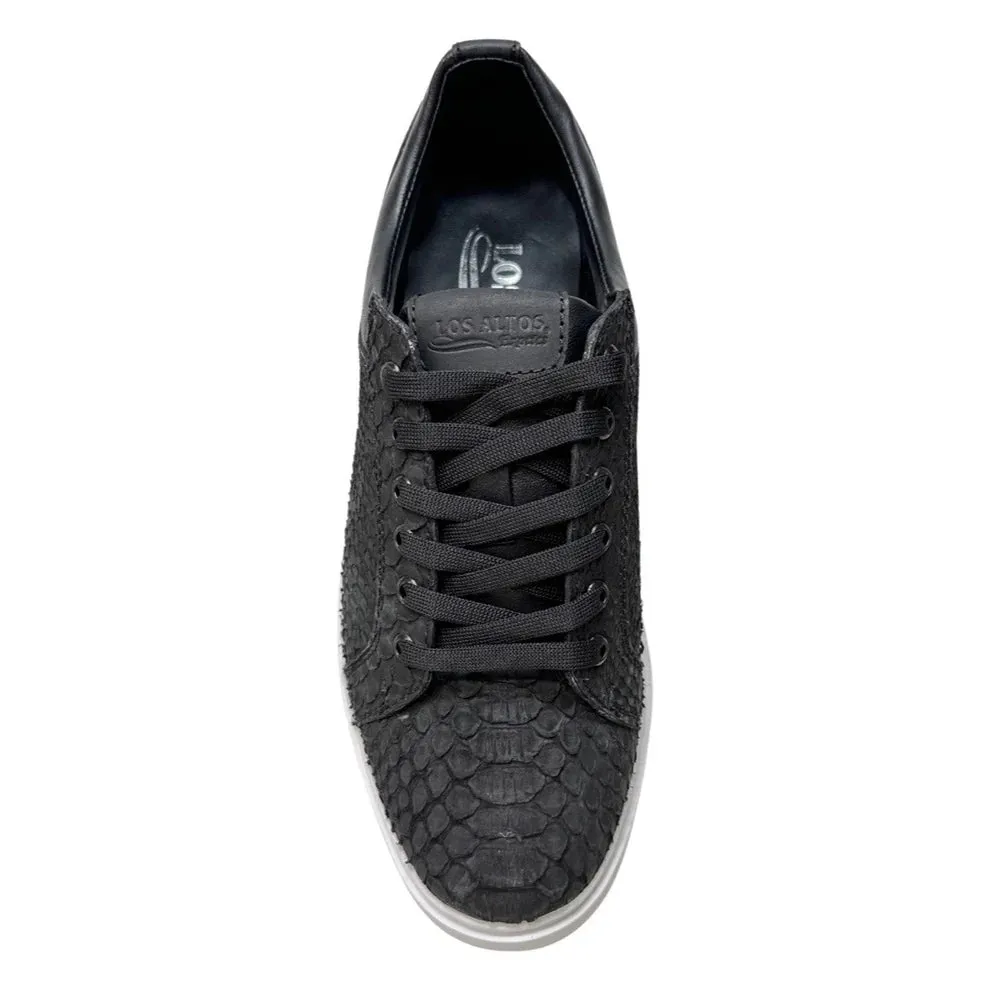 Men's Genuine Full Python Skin Sneakers - Black