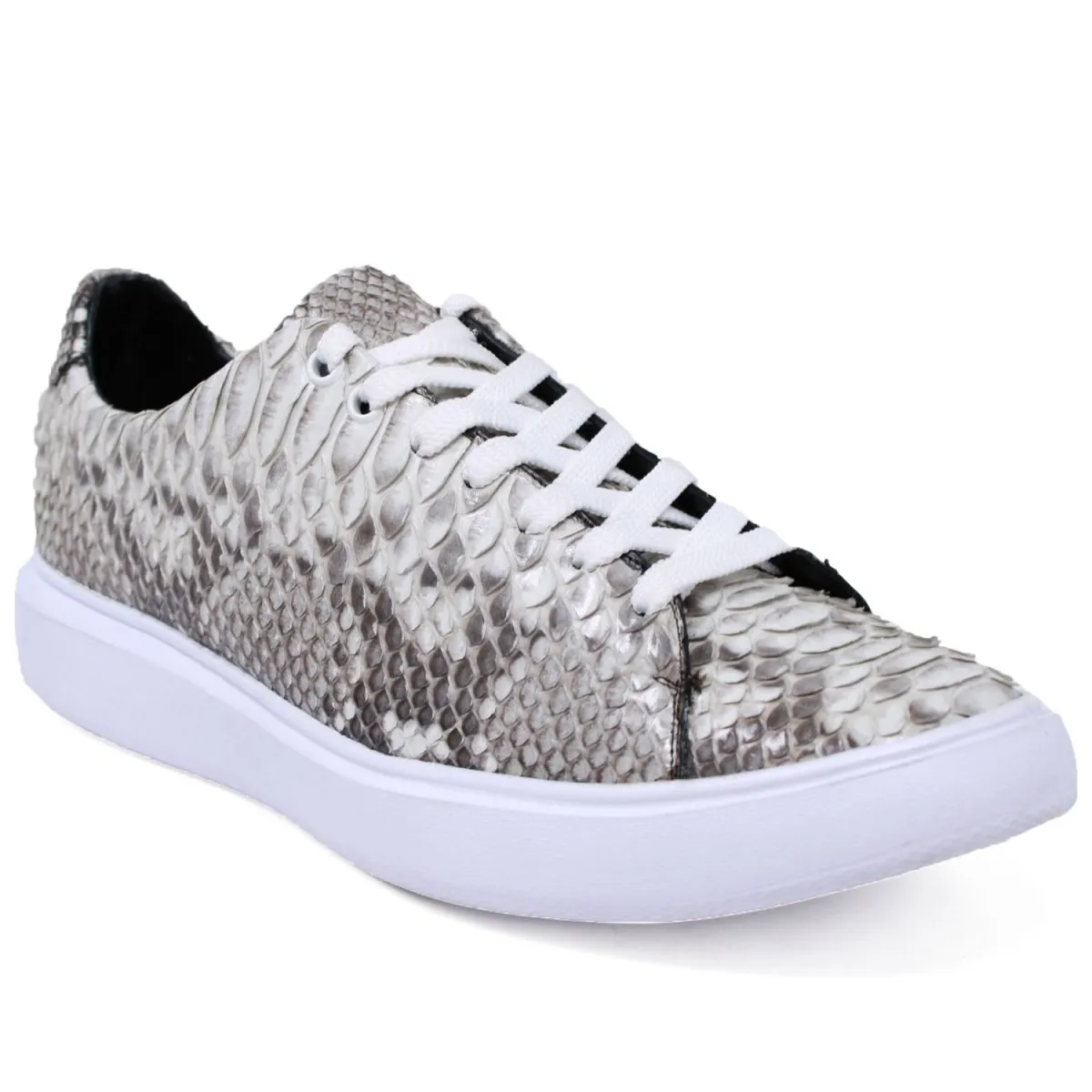 Men's Genuine Full Python Skin Sneakers - Natural