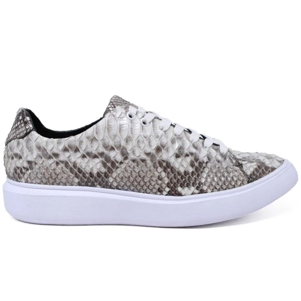 Men's Genuine Full Python Skin Sneakers - Natural