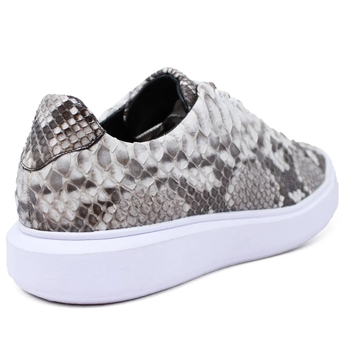 Men's Genuine Full Python Skin Sneakers - Natural