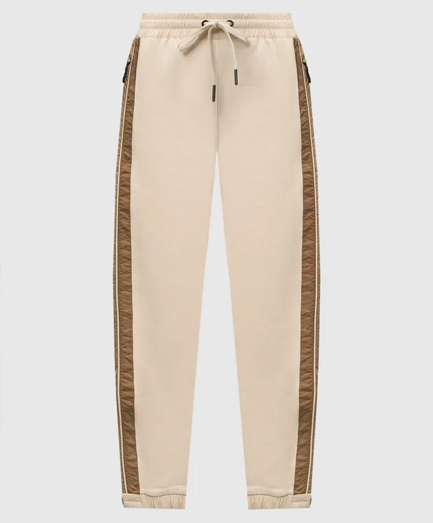 Moncler Grenoble Beige joggers with stripes