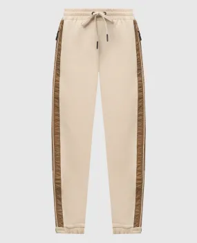 Moncler Grenoble Beige joggers with stripes