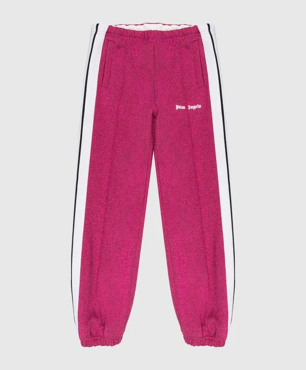 Palm Angels Children's raspberry joggers with stripes