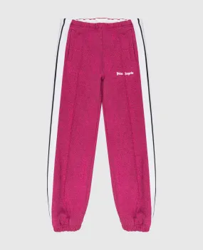 Palm Angels Children's raspberry joggers with stripes