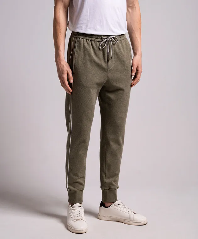 Peserico Green joggers with metallic logo