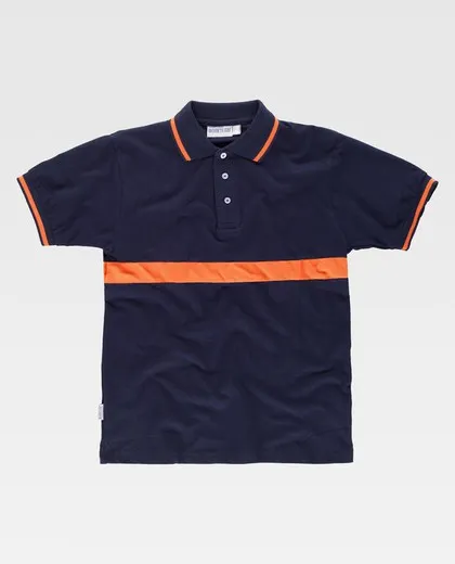 Polo manga corta Marino / Naranja