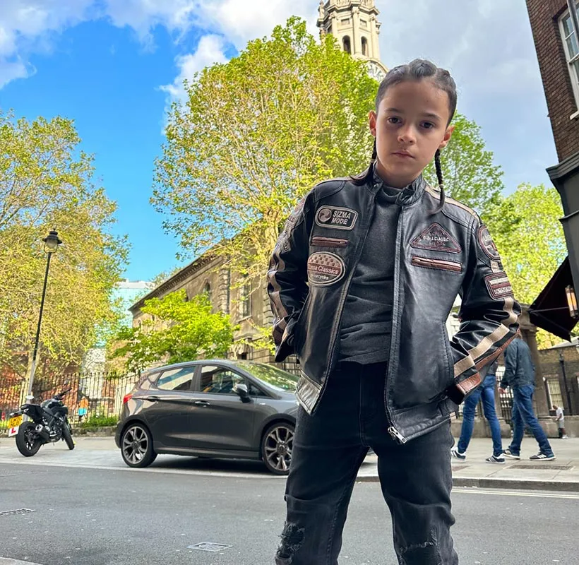 SIZMA Biker Leather Jacket For Kids