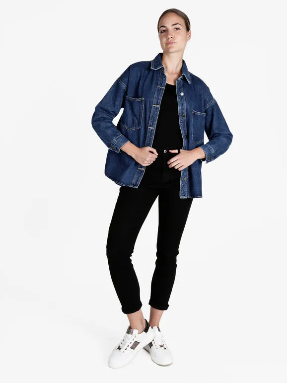 Solada Chaqueta camisera vaquera oversize de mujer