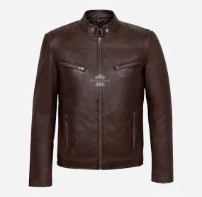 SPEED Men's Biker Leather Jacket 100% Real Leather Biker Jacket