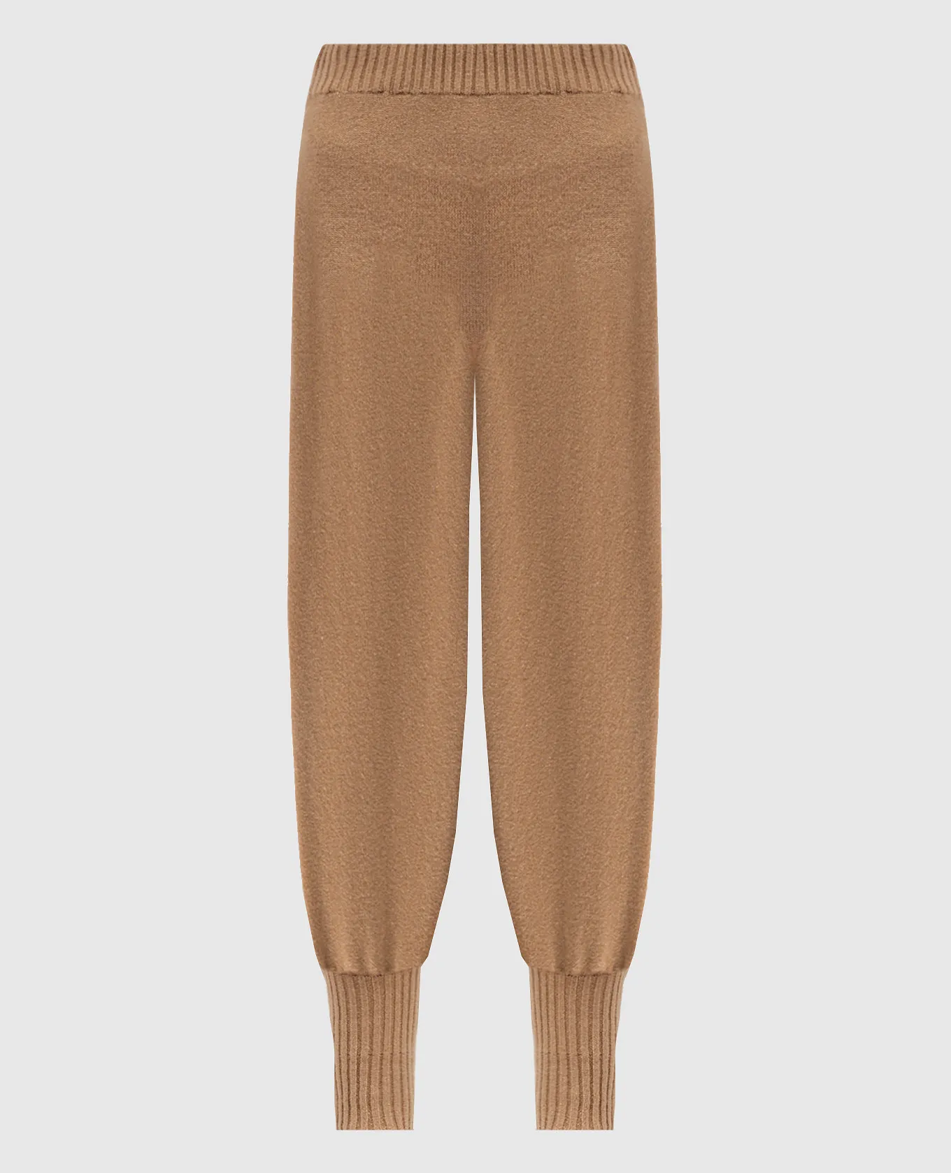 Twinset Brown wool and cashmere joggers with lurex